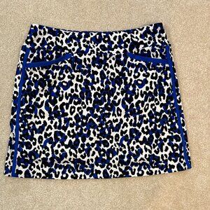 Tail Vibrant Blue and Black Animal Print Skort